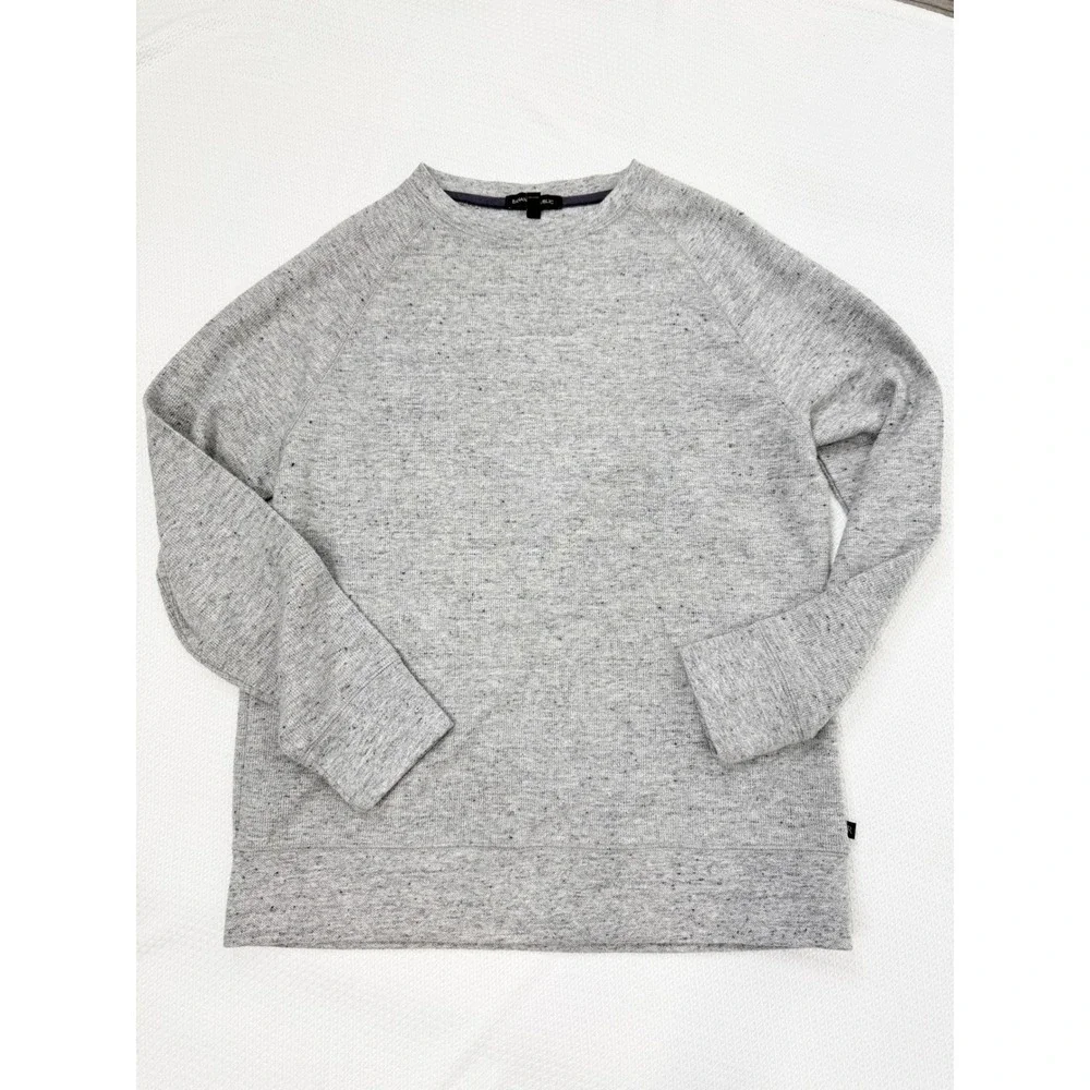 Banana Republic Men's Waffle Knit Crewneck Sweatshirt Gray Size Large